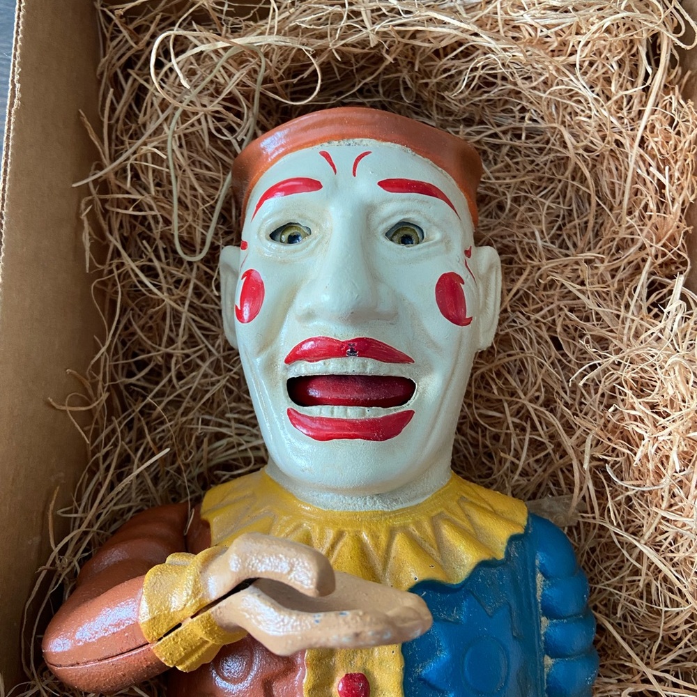 Limited edition collectors Mechanical clown bank by John Wright number 203/300